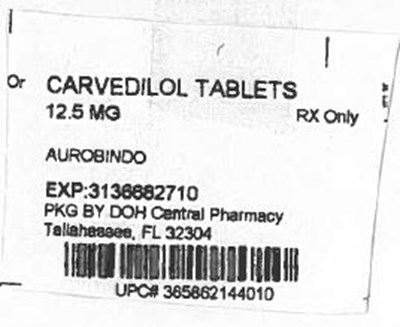 PACKAGE LABEL-PRINCIPAL DISPLAY PANEL - 12.5 mg - Carvedilol 12.5mg Aurobindo